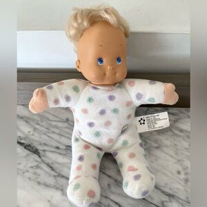 Baby Beans Doll 8" Tall Plastic Head Soft Body Purple Green Pink Heart Outfit